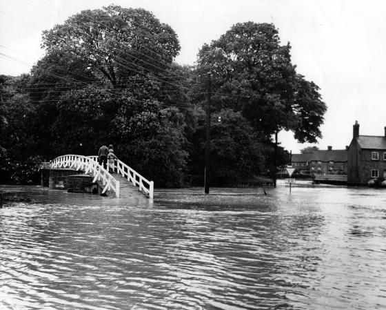 Packhorse Bridge in flood