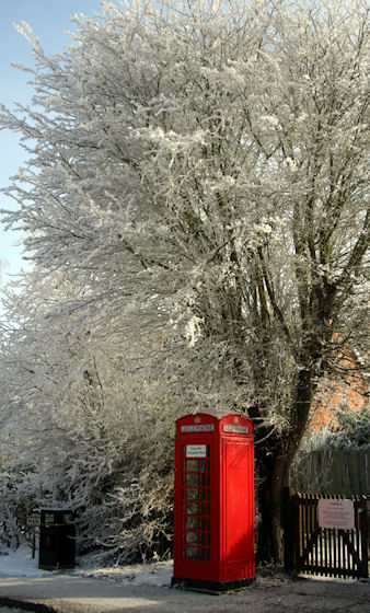 Phone box in frost