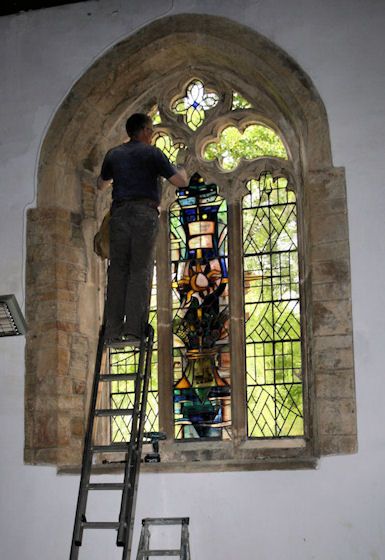 St. Giles - installation of the new window