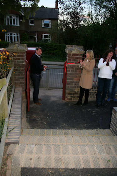 Cutting the ribbon